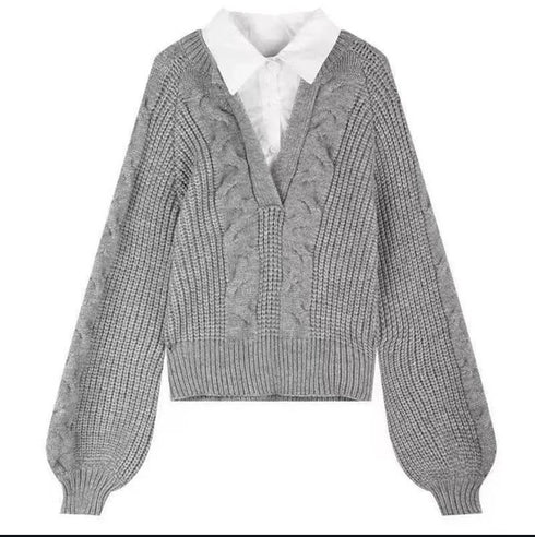 Winter Casual Knitted Collar Pullover Sweaters